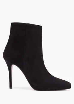 Abigail Black Suede Platform Ankle Boots
