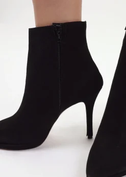 Abigail Black Suede Platform Ankle Boots