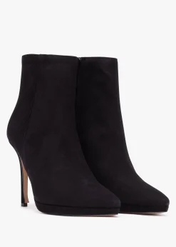 Abigail Black Suede Platform Ankle Boots