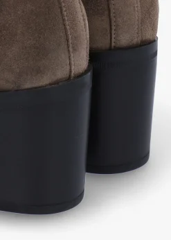 Adios Brown Suede Western Chelsea Mid-Heel Boots
