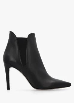 Adril Black Leather Ankle Boots