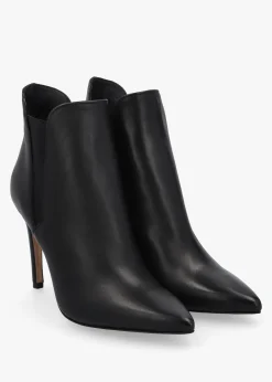 Adril Black Leather Ankle Boots