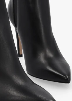 Adril Black Leather Ankle Boots