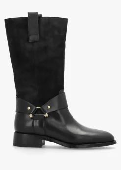 Affix Black Leather & Suede Calf Boots