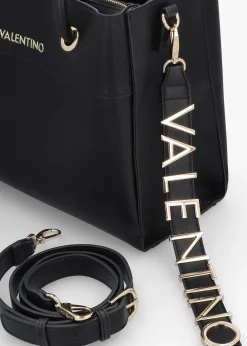 Alexia Black Logo Strap Tote Bag