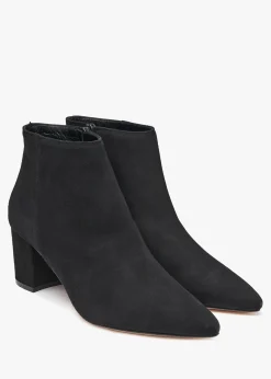 Alia Black Suede Block Heel Ankle Boots