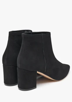 Alia Black Suede Block Heel Ankle Boots