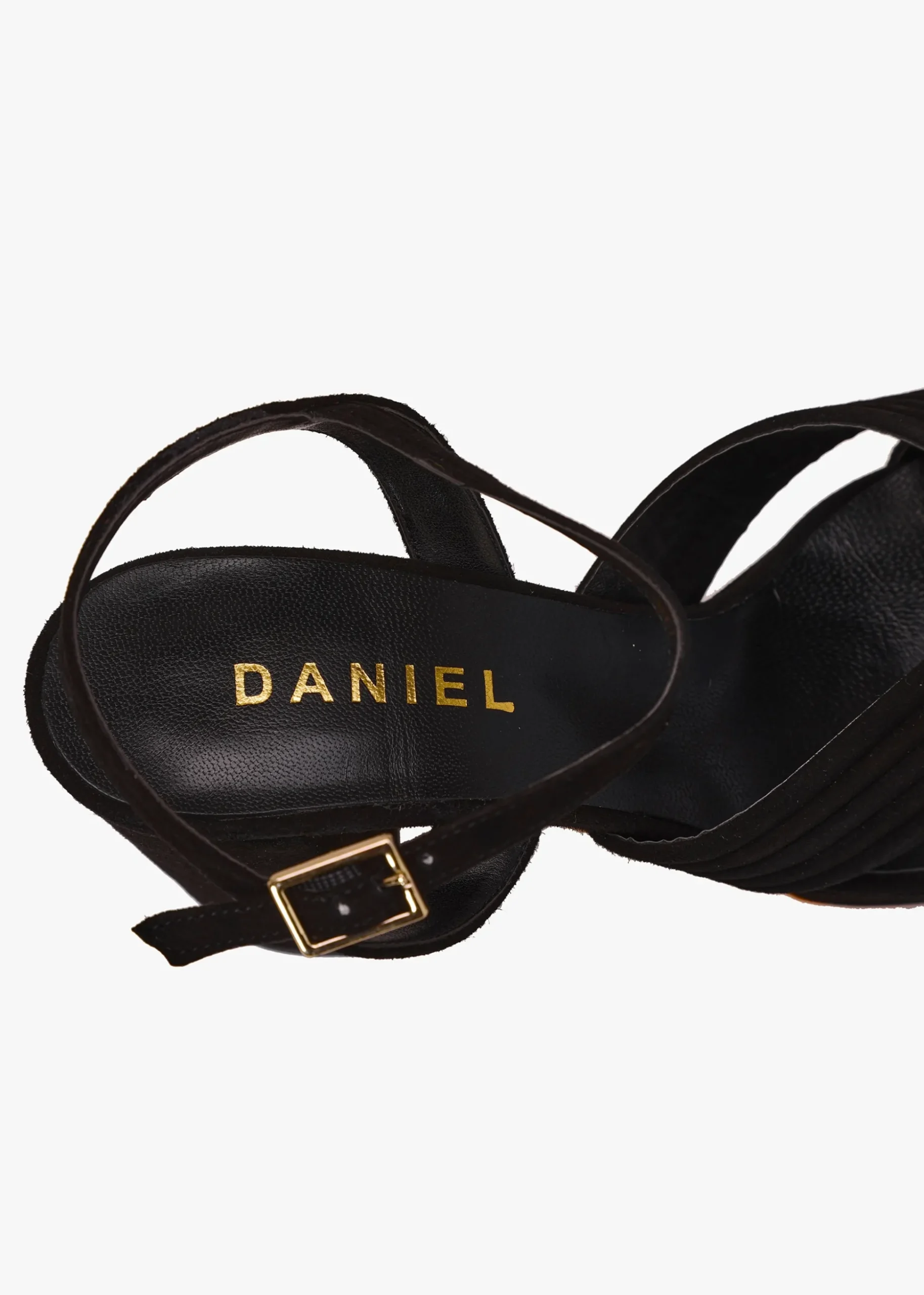 Aloha Black Suede Platform Heeled Sandals