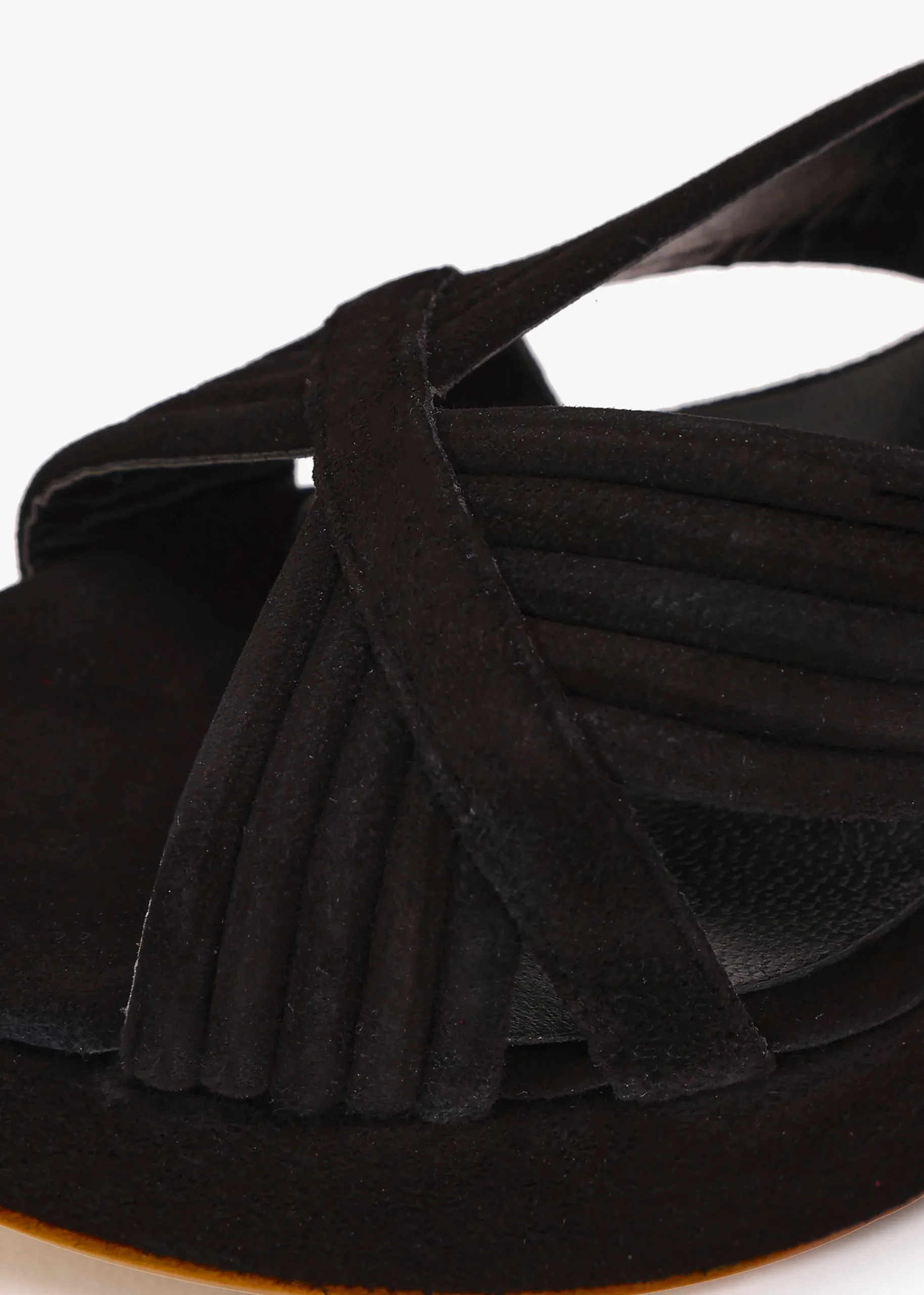 Aloha Black Suede Platform Heeled Sandals