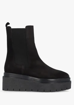 Alpine Black Suede Tall Chelsea Boots