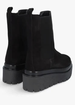 Alpine Black Suede Tall Chelsea Boots