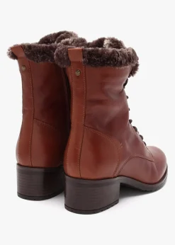 Alpinne Tan Leather Tall Ankle Boots