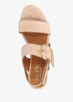 Altona Beige Suede Flatform Sandals