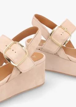 Altona Beige Suede Flatform Sandals