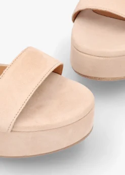 Altona Beige Suede Flatform Sandals