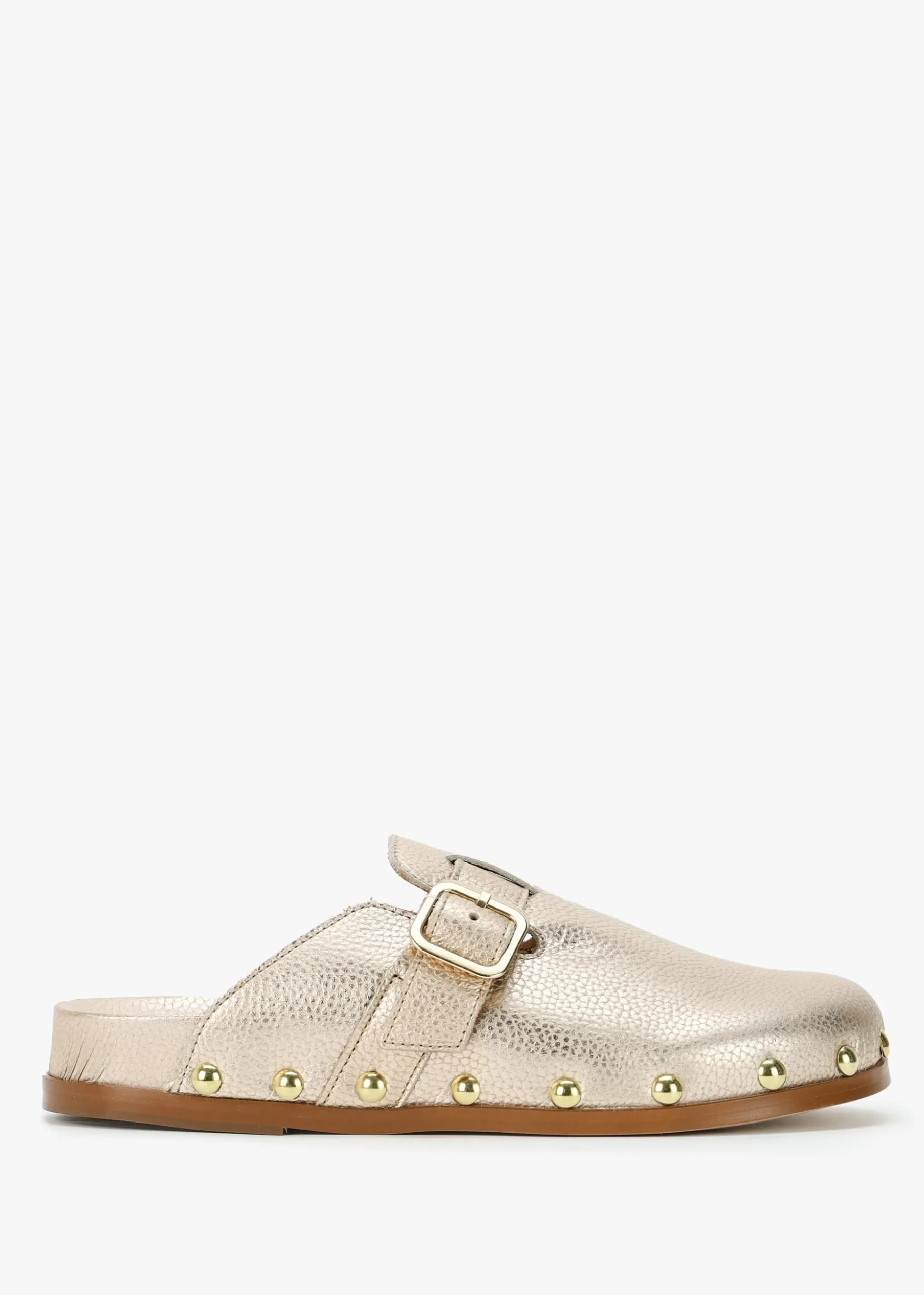 Ambur Rose Gold Leather Mule Clogs
