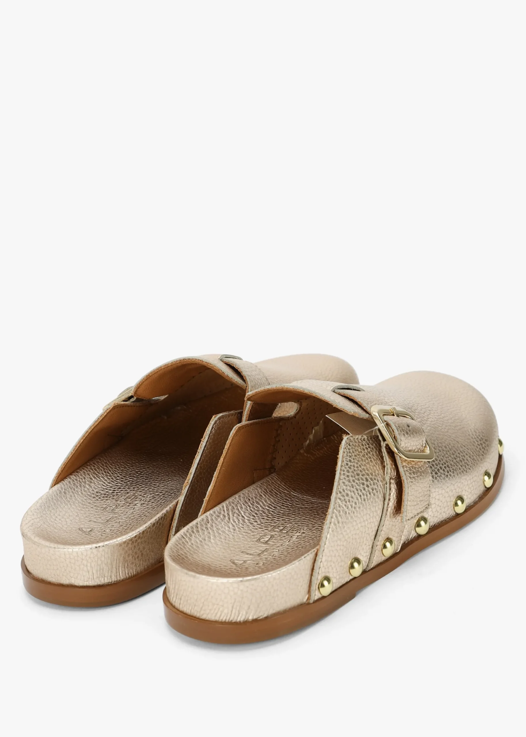 Ambur Rose Gold Leather Mule Clogs