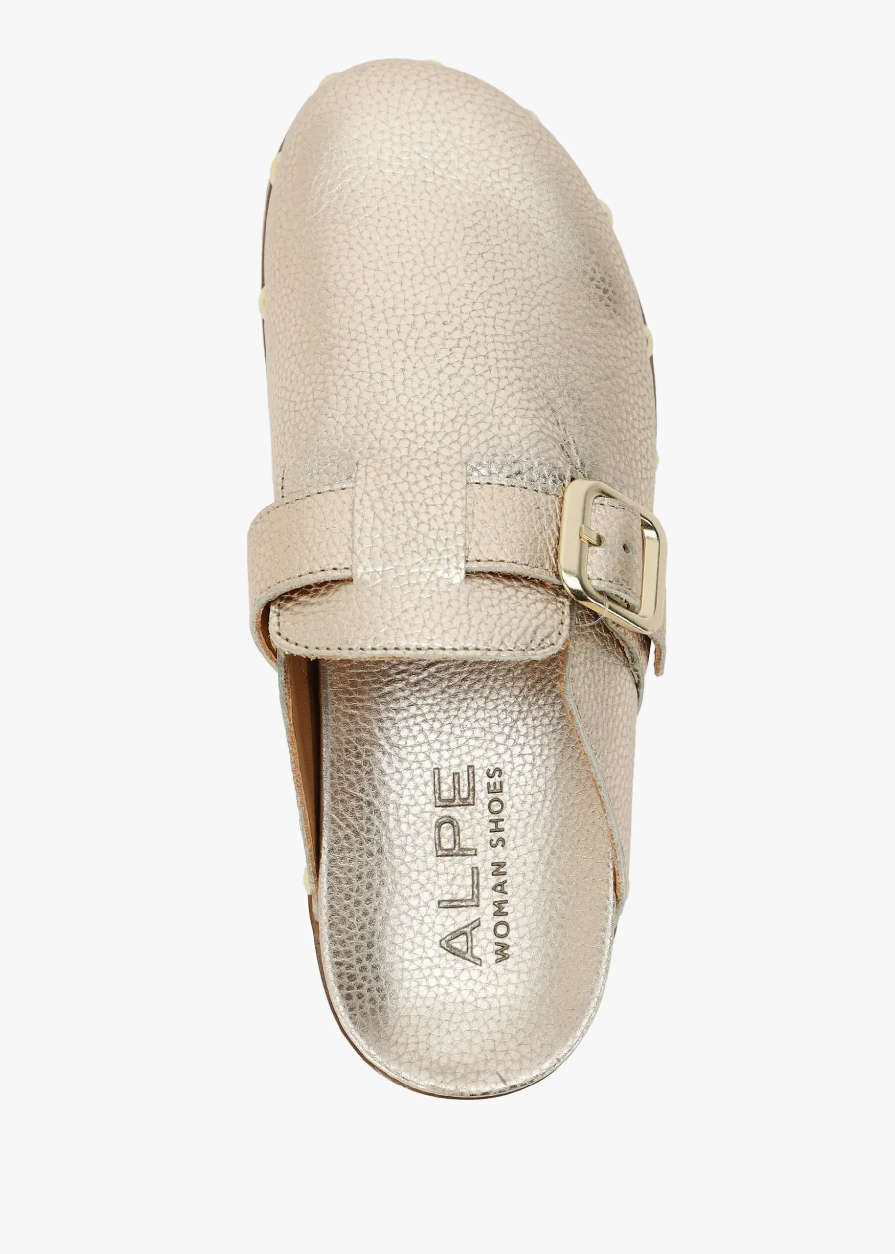 Ambur Rose Gold Leather Mule Clogs