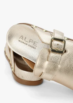 Ambur Rose Gold Leather Mule Clogs
