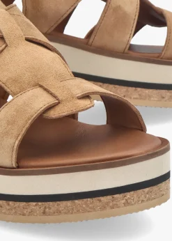 Amsty Tan Suede Slab Sole Fisherman Sandals