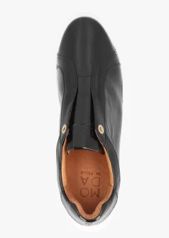 Aneeba Black Patent Leather Slip On Trainers