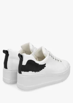 Angels Rise Black Leather Flatform Trainers