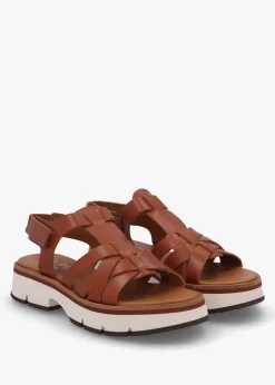Angola Tan Leather Chunky Gladiator Sandals