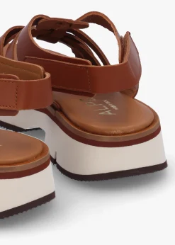 Angola Tan Leather Chunky Gladiator Sandals
