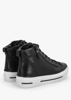 Annaken Black Leather High Top Trainers