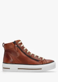Annaken Tan Leather High Top Trainers