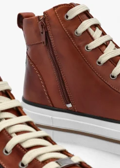 Annaken Tan Leather High Top Trainers