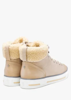 Anniia Cream Leather High Top Trainers