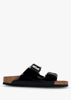 Arizona Birko-Flor Black Patent Two Bar Mules