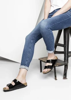 Arizona Birko-Flor Black Patent Two Bar Mules
