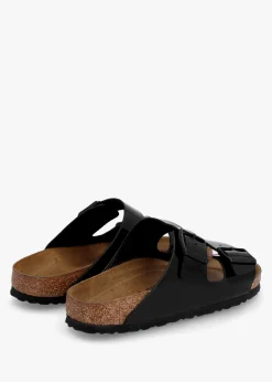 Arizona Birko-Flor Black Patent Two Bar Mules