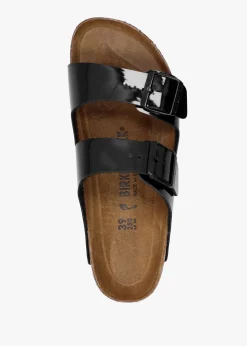 Arizona Birko-Flor Black Patent Two Bar Mules