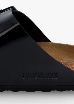 Arizona Birko-Flor Black Patent Two Bar Mules