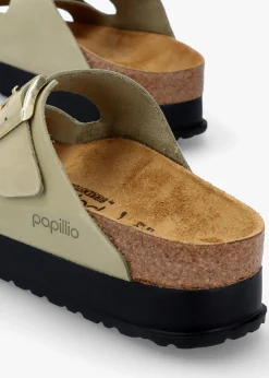 Arizona Pap Flex Platform Eucalyptus Nubuck Leather Mules