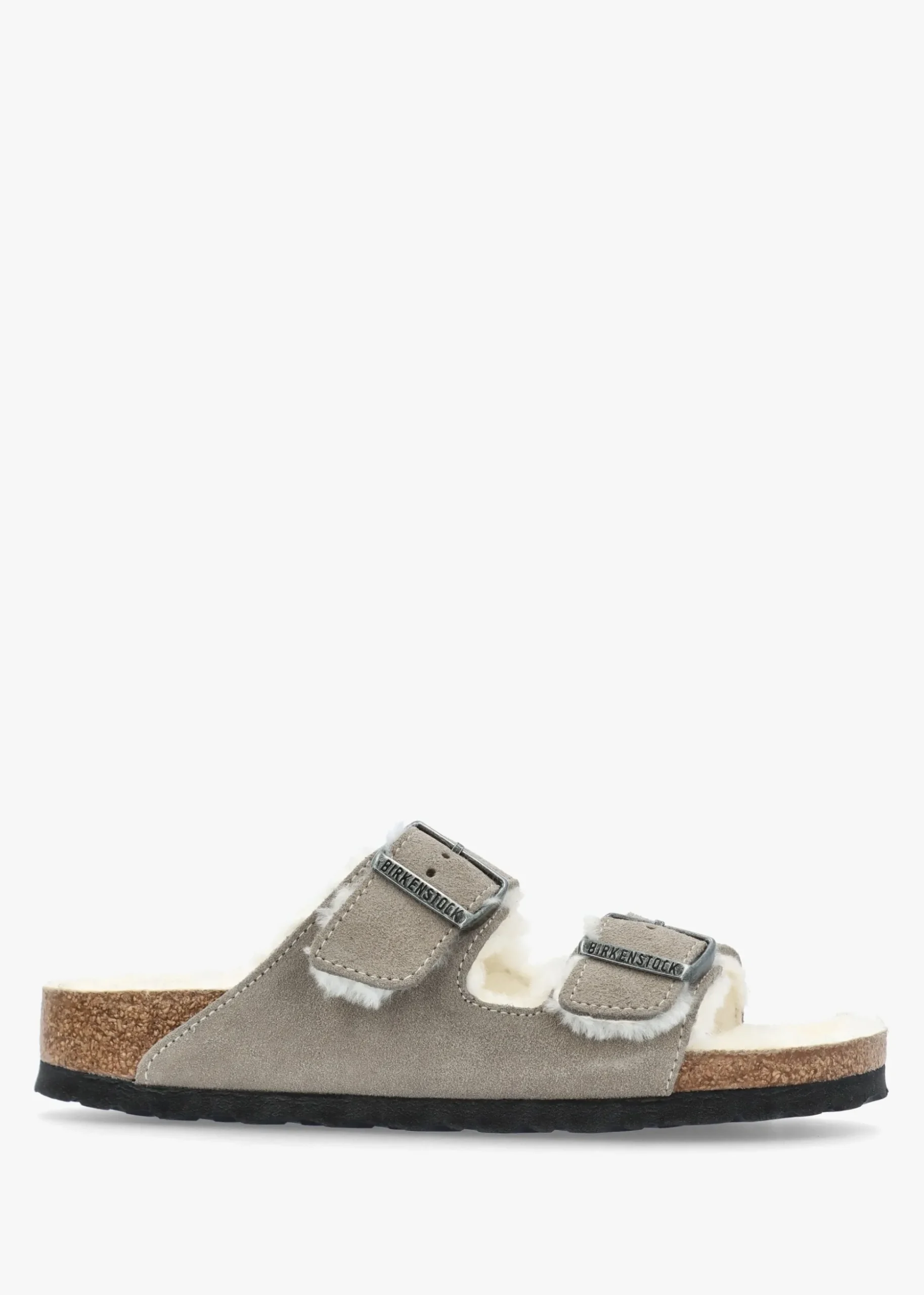 Arizona Shearling Stone Coin Suede Two Bar Mules