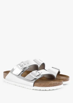 Arizona Soft Foot-Bed Silver Two Bar Mules