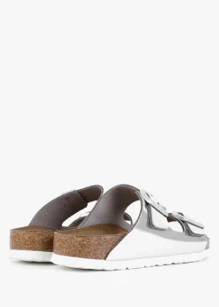 Arizona Soft Foot-Bed Silver Two Bar Mules