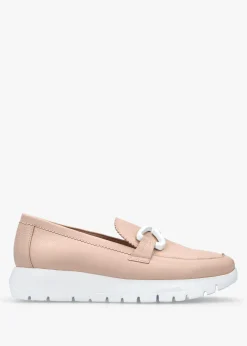 Aura Nude Pink Leather Loafers