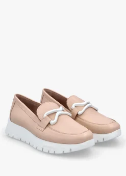 Aura Nude Pink Leather Loafers