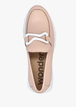 Aura Nude Pink Leather Loafers