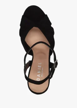Avery Black Suede Platform Heeled Sandals