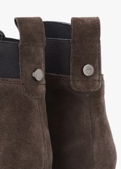 Azure Brown Suede Wedge Chelsea Boots