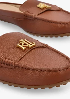 Barnsbury Pebbled Lauren Tan Leather Backless Mules