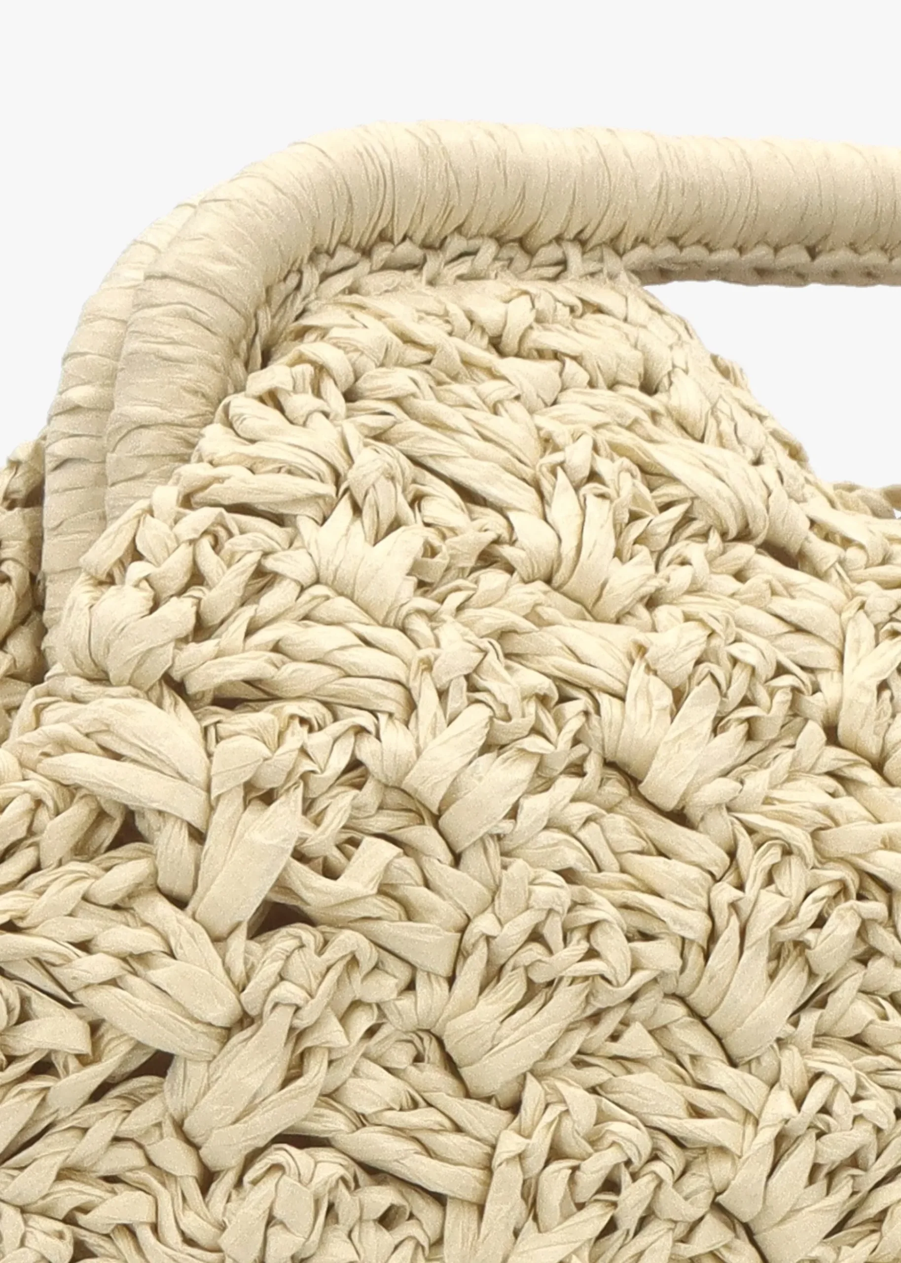 Beige Woven Paper Clutch Bag