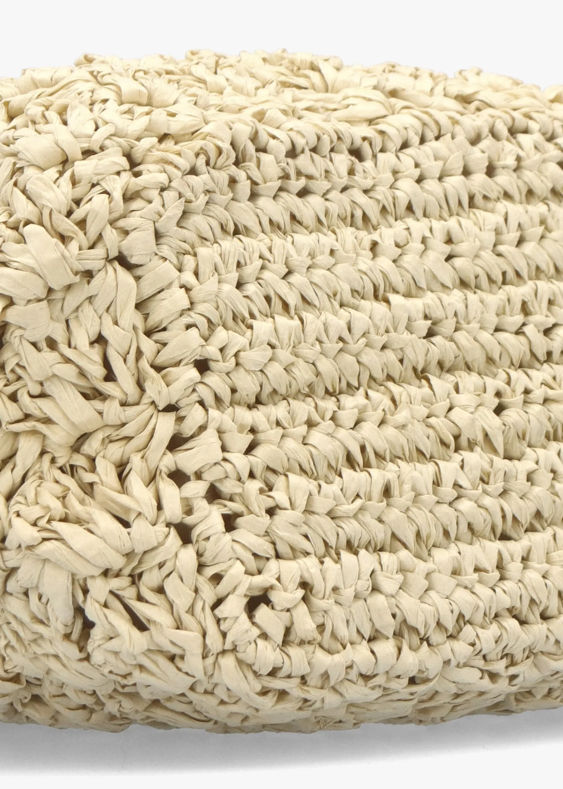 Beige Woven Paper Clutch Bag