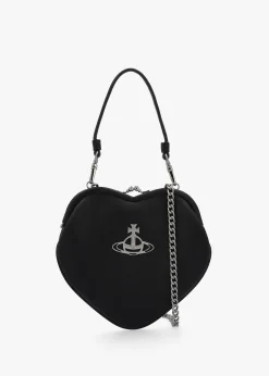Belle Black Heart Frame Cross-Body Bag